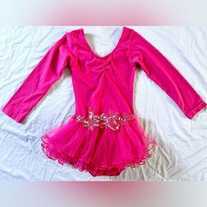 Wenchoice Girls Pink Tutu Leotard Dress Long Sleeve Size M (3-4T) Ballet Dance
